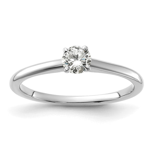 14K White Gold 1/3 carat Certified Lab Grown Diamond VS/SI+ G+ Round Complete Solitaire Engagement Ring
