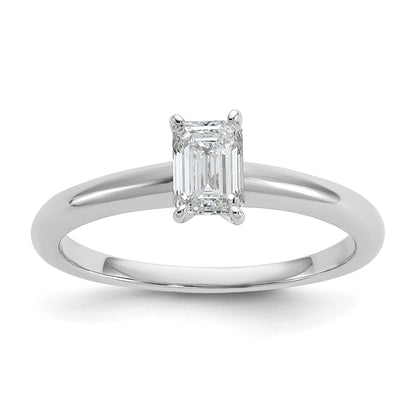 14k White Gold 1/2 Ct. Certified Lab Grown Diamond VS/SI+ G+ Emerald Solitare Engagement Ring
