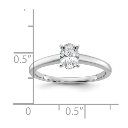 14k White Gold 1/2 Ct. Certified Lab Grown Diamond VS/SI+ G+ Oval Solitare Engagement Ring
