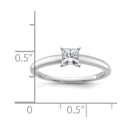 14k White Gold 1/2 Ct. Certified Lab Grown Diamond VS/SI+ G+ Princess Solitare Engagement Ring