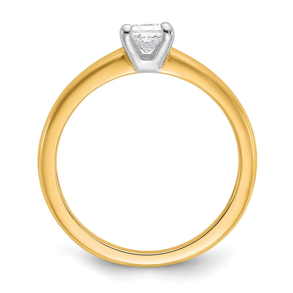 14k Two-tone 1/2 Ct. Lab Grown Diamond VS/SI+ G+ Princess Solitare Engagement Ring