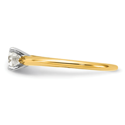 14k Two-tone 1/2 Ct. Lab Grown Diamond VS+ F+ Round Solitaire Engagement Ring