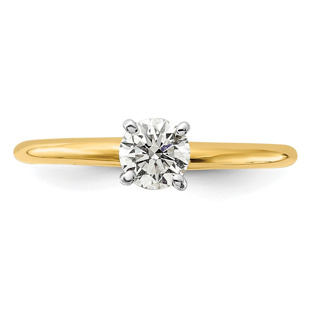14k Two-tone 1/2 Ct. Lab Grown Diamond VS+ F+ Round Solitaire Engagement Ring