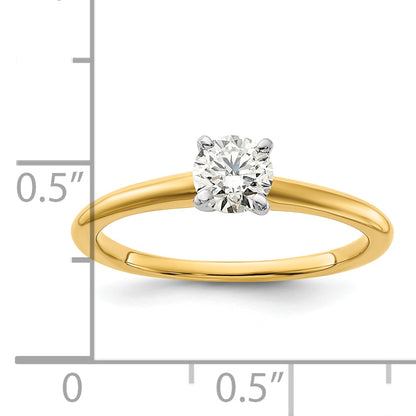 14k Two-tone 1/2 Ct. Lab Grown Diamond VS+ F+ Round Solitaire Engagement Ring
