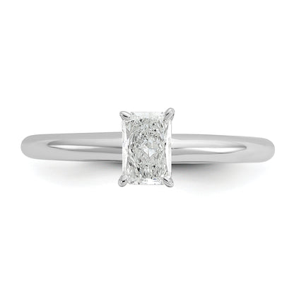 14k White Gold 1/2 Ct. Lab Grown Diamond VS/SI+ G+ Radiant Solitare Engagement Ring