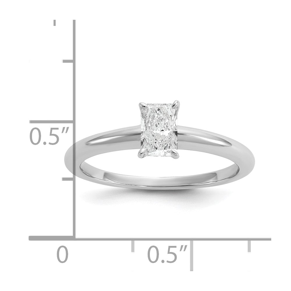 14k White Gold 1/2 Ct. Lab Grown Diamond VS/SI+ G+ Radiant Solitare Engagement Ring