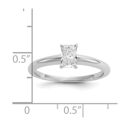 14k White Gold 1/2 Ct. Lab Grown Diamond VS/SI+ G+ Radiant Solitare Engagement Ring