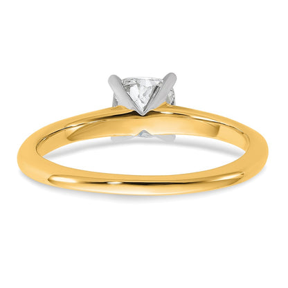 14k Two-tone 3/4 Ct. Certified Lab Grown Diamond VS/SI+ G+ Cushion Solitare Engagement Ring
