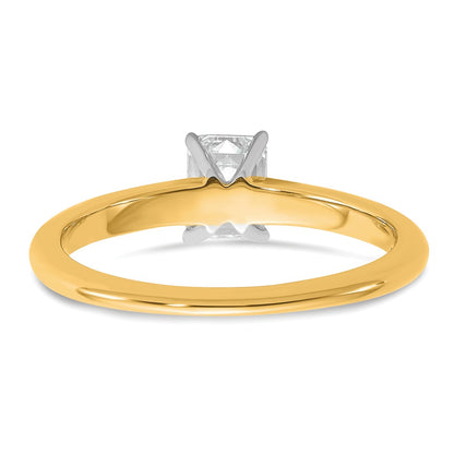 14k Two-tone 3/4 Ct. Certified Lab Grown Diamond VS/SI+ G+ Emerald Solitare Engagement Ring