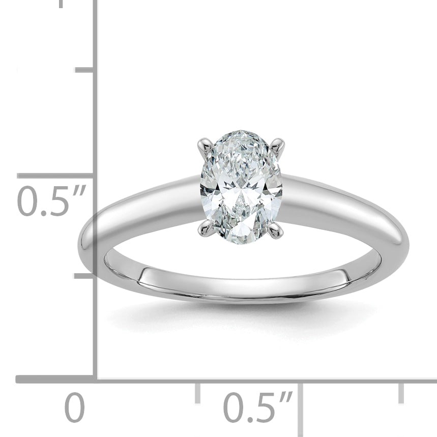 14k White Gold 3/4 Ct. Lab Grown Diamond VS/SI+ G+ Oval Solitare Engagement Ring
