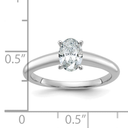 14k White Gold 3/4 Ct. Lab Grown Diamond VS/SI+ G+ Oval Solitare Engagement Ring