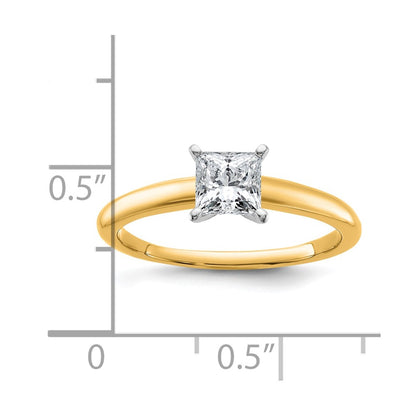 14k Two-tone 3/4 Ct. Lab Grown Diamond VS/SI+ G+ Princess Solitare Engagement Ring