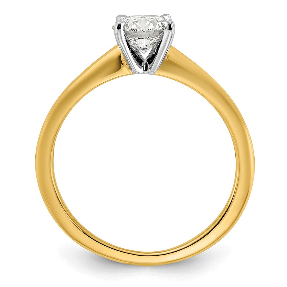 14k Two-tone 3/4 Ct. Certified Complete Lab Grown Diamond VS/SI+ G+ Round Solitaire Engagement Ring
