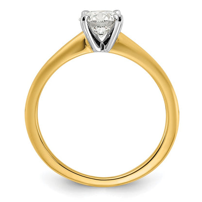 14k Two-tone 3/4 Ct. Certified Complete Lab Grown Diamond VS/SI+ G+ Round Solitaire Engagement Ring