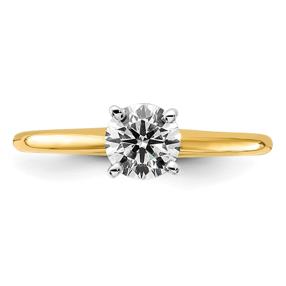 14k Two-tone 3/4 Ct. Certified Complete Lab Grown Diamond VS/SI+ G+ Round Solitaire Engagement Ring