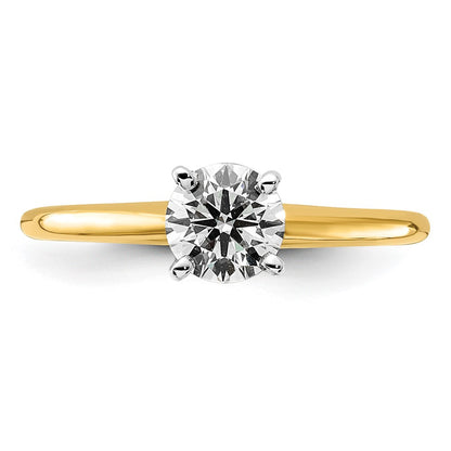 14k Two-tone 3/4 Ct. Certified Complete Lab Grown Diamond VS/SI+ G+ Round Solitaire Engagement Ring
