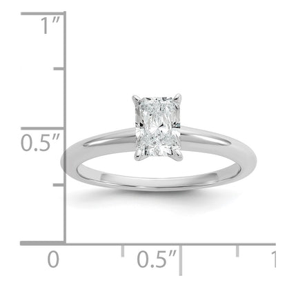 14k White Gold 3/4 Ct. Certified Lab Grown Diamond VS/SI+ G+ Radiant Solitare Engagement Ring