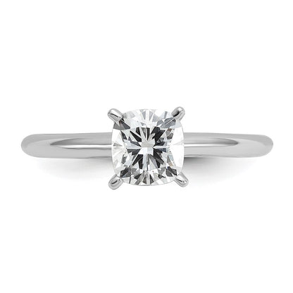 14k White Gold 1 Ct. Lab Grown Diamond VS/SI+ G+ Cushion Solitare Engagement Ring
