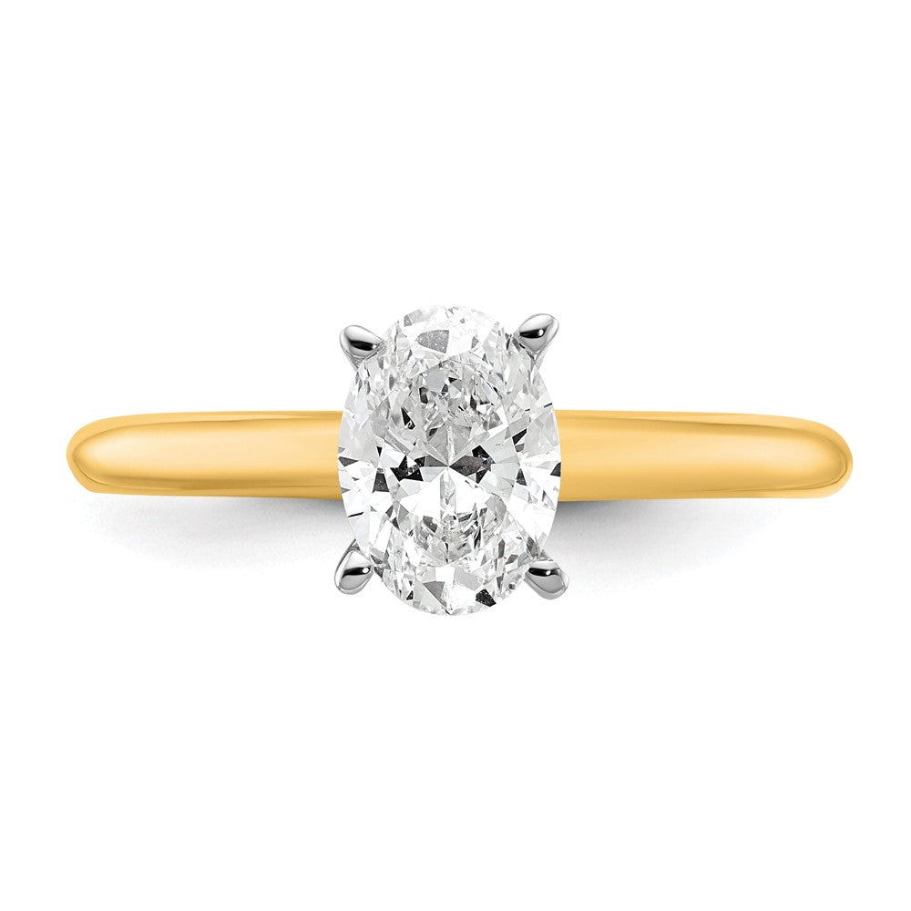 14k Two-tone 1 Ct. Lab Grown Diamond VS/SI+ G+ Oval Solitare Engagement Ring