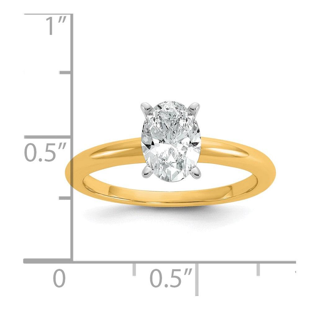 14k Two-tone 1 Ct. Certified Lab Grown Diamond VS/SI+ G+ Oval Solitare Engagement Ring