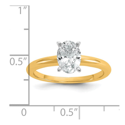 14k Two-tone 1 Ct. Lab Grown Diamond VS/SI+ G+ Oval Solitare Engagement Ring