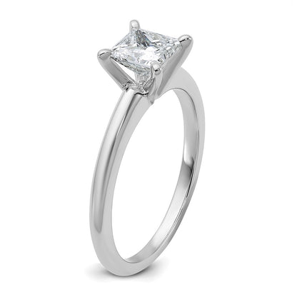14k White Gold 1 Ct. Certified Lab Grown Diamond VS/SI+ G+ Princess Solitare Engagement Ring