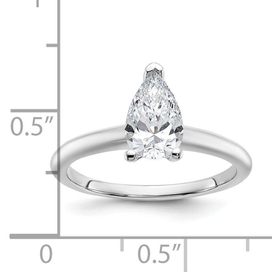 14k White Gold 1 Ct. Lab Grown Diamond VS/SI+ G+ Pear Solitare Engagement Ring