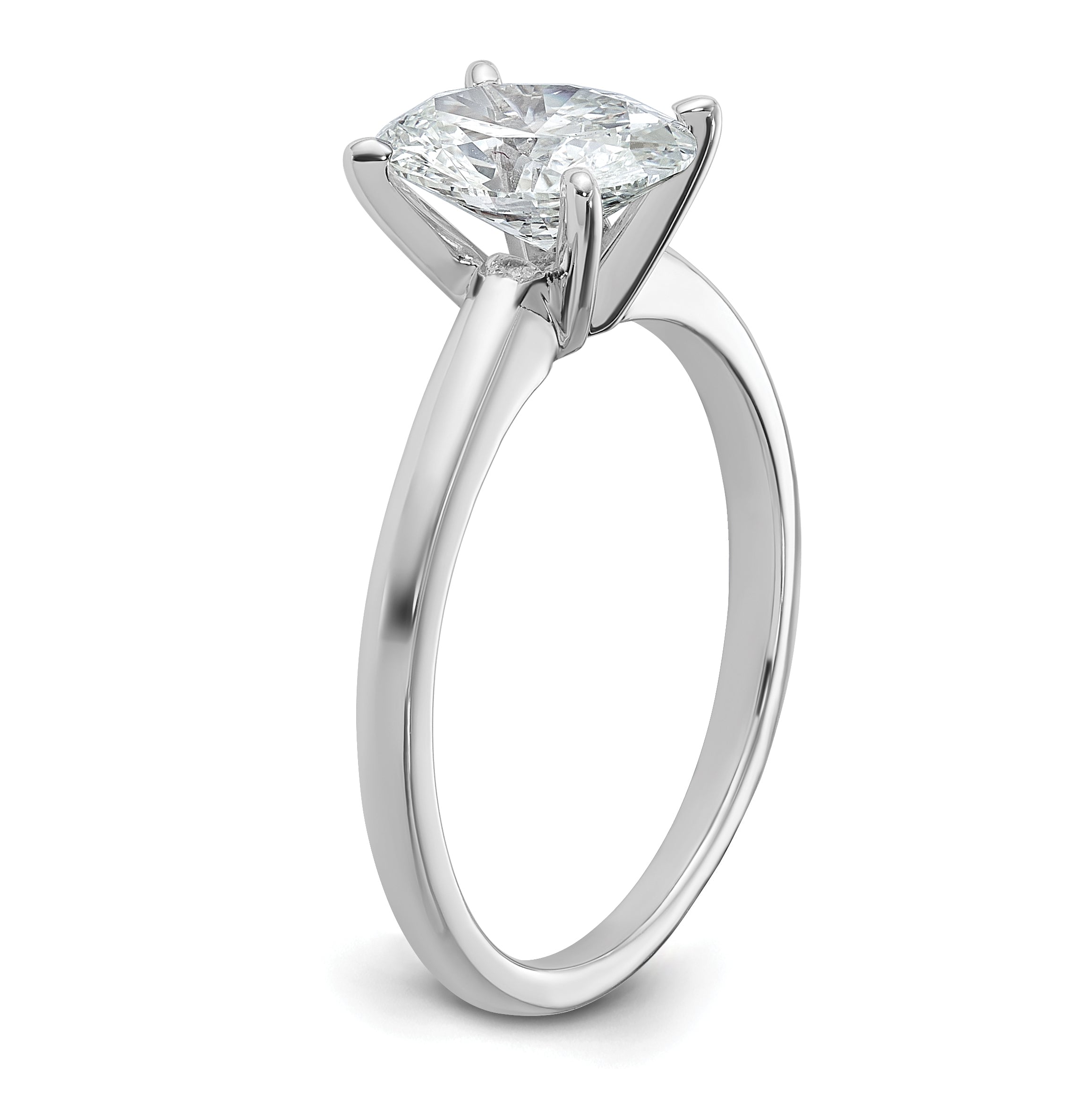 14k White Gold 1 1/2 Ct. Certified Lab Grown Diamond VS/SI+ G+ Oval Solitare Engagement Ring