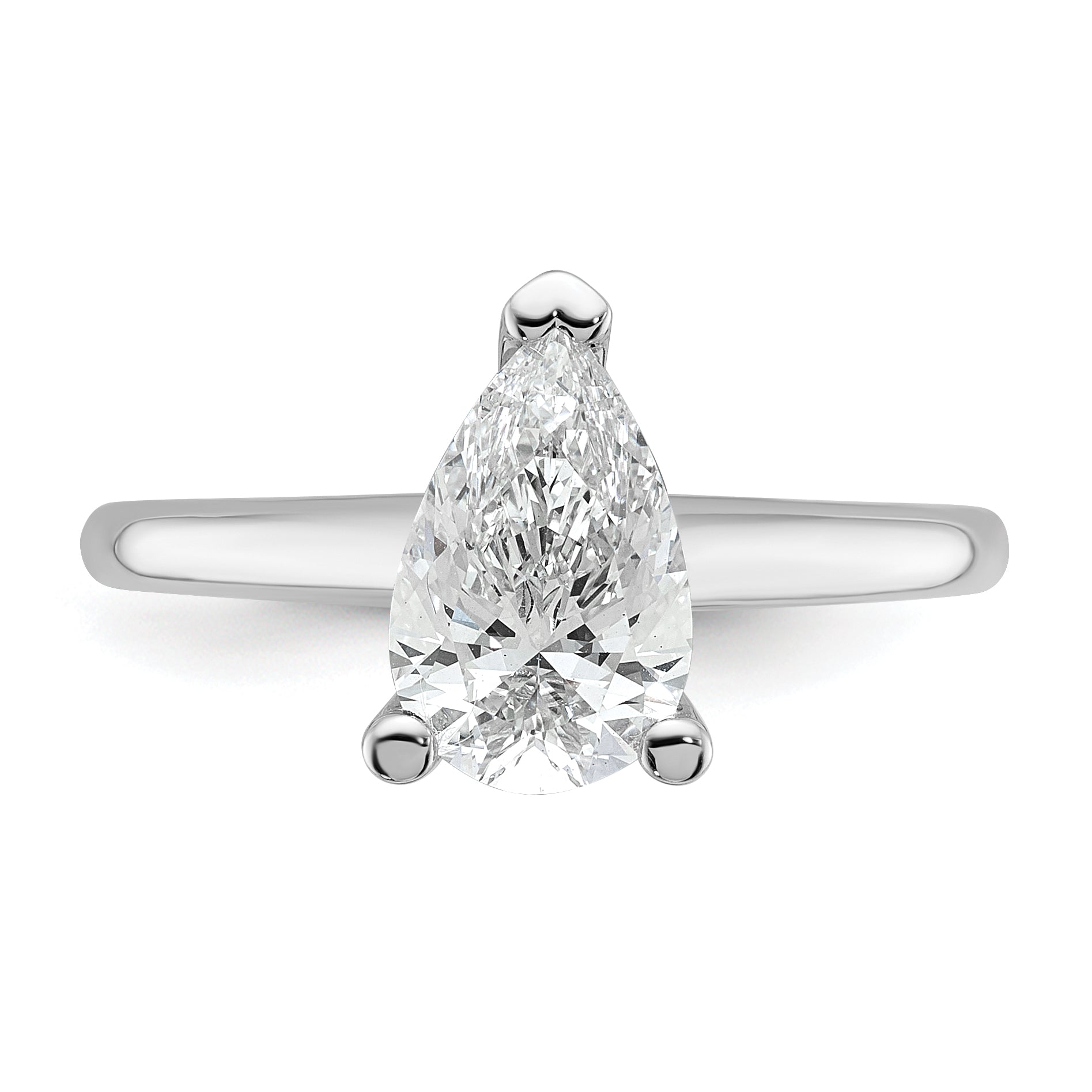 14k White Gold 1 1/2 Ct. Lab Grown Diamond VS/SI+ G+ Pear Solitare Engagement Ring