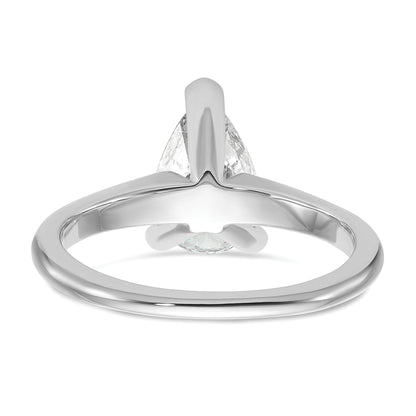 14k White Gold 1 1/2 Ct. Lab Grown Diamond VS/SI+ G+ Pear Solitare Engagement Ring