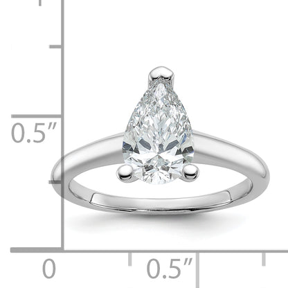 14k White Gold 1 1/2 Ct. Lab Grown Diamond VS/SI+ G+ Pear Solitare Engagement Ring