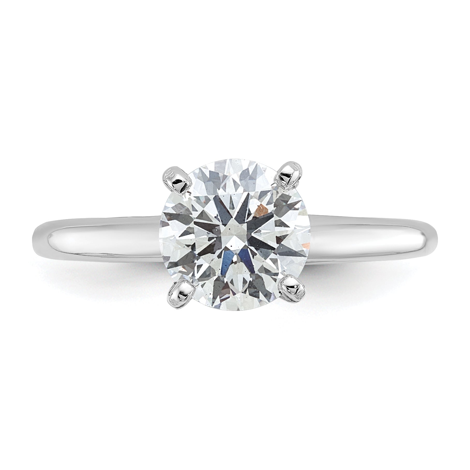 14k White Gold 1 1/2 Ct. Certified Lab Grown Diamond VS/SI+ G+ Round Solitaire Engagement Ring