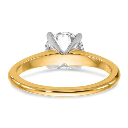 14k Two-tone 1 1/2 Ct. Certified Lab Grown Diamond VS/SI+ G+ Round Solitaire Engagement Ring