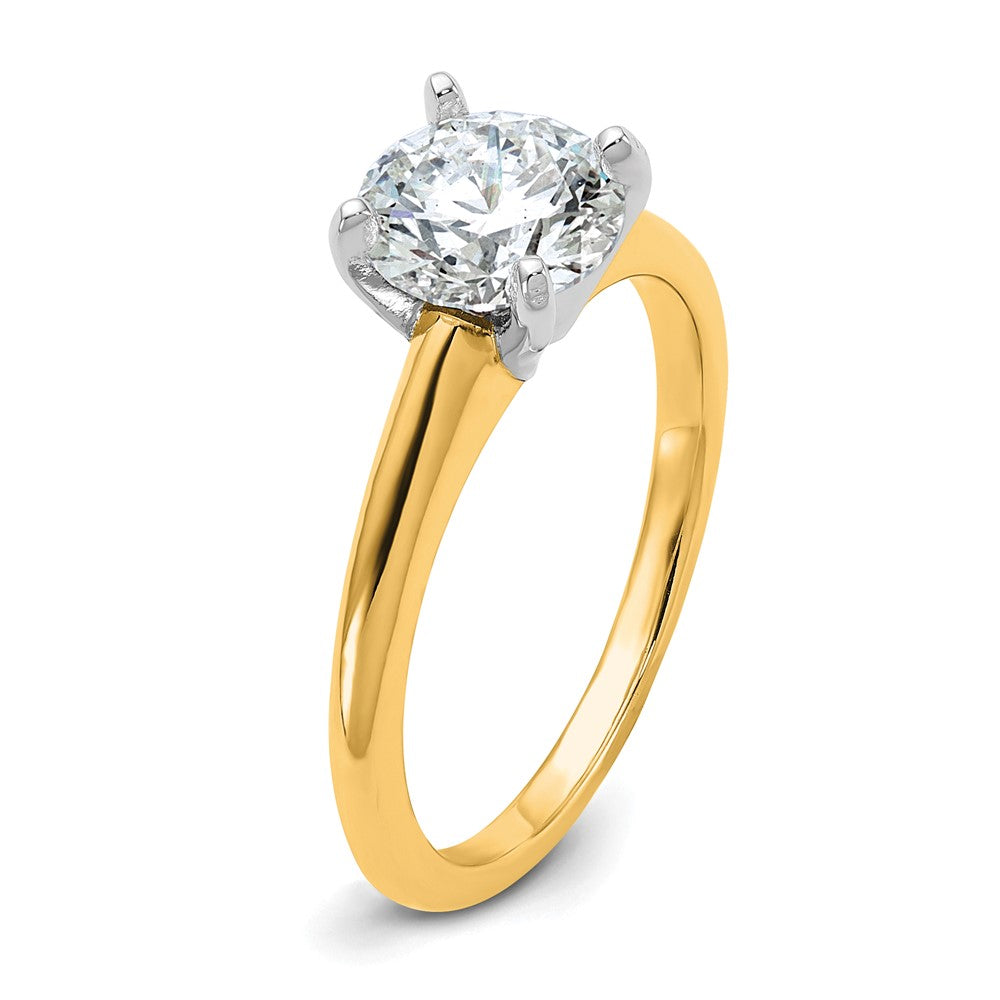 14k Two-tone 1 1/2 Ct. Lab Grown Diamond VS/SI+ G+ Round Solitaire Engagement Ring