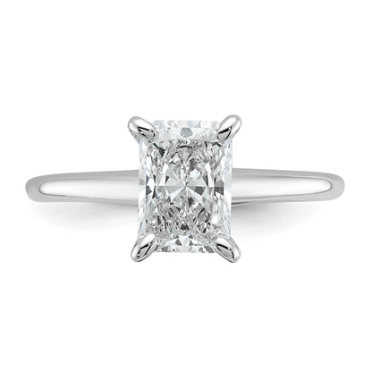 14k White Gold 1 1/2 Ct. Lab Grown Diamond VS/SI+ G+ Radiant Solitare Engagement Ring