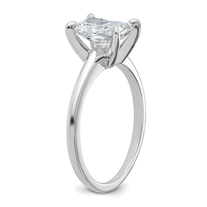 14k White Gold 1 1/2 Ct. Lab Grown Diamond VS/SI+ G+ Radiant Solitare Engagement Ring