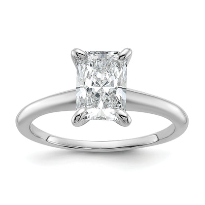14k White Gold 1 1/2 Ct. Lab Grown Diamond VS/SI+ G+ Radiant Solitare Engagement Ring