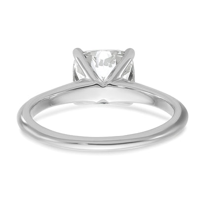 14k White Gold 2 Ct. Certified Lab Grown Diamond VS/SI+ G+ Cushion Solitare Engagement Ring