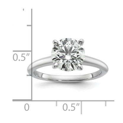 14k White Gold 2 Ct. Certified Lab Grown Diamond VS/SI+ G+ Round Solitaire Engagement Ring