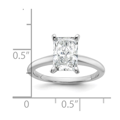 14k White Gold 2 Ct. Certified Lab Grown Diamond VS/SI+ G+ Radiant Solitare Engagement Ring