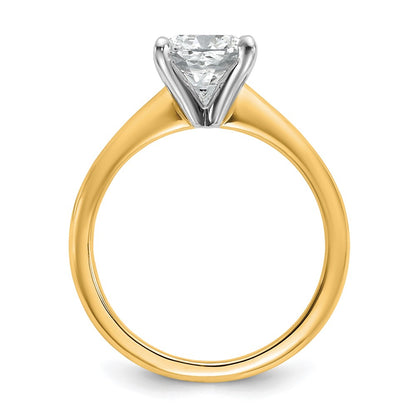 14k Two-tone 2 1/2 Ct. Certified Lab Grown Diamond VS/SI+ G+ Cushion Solitare Engagement Ring