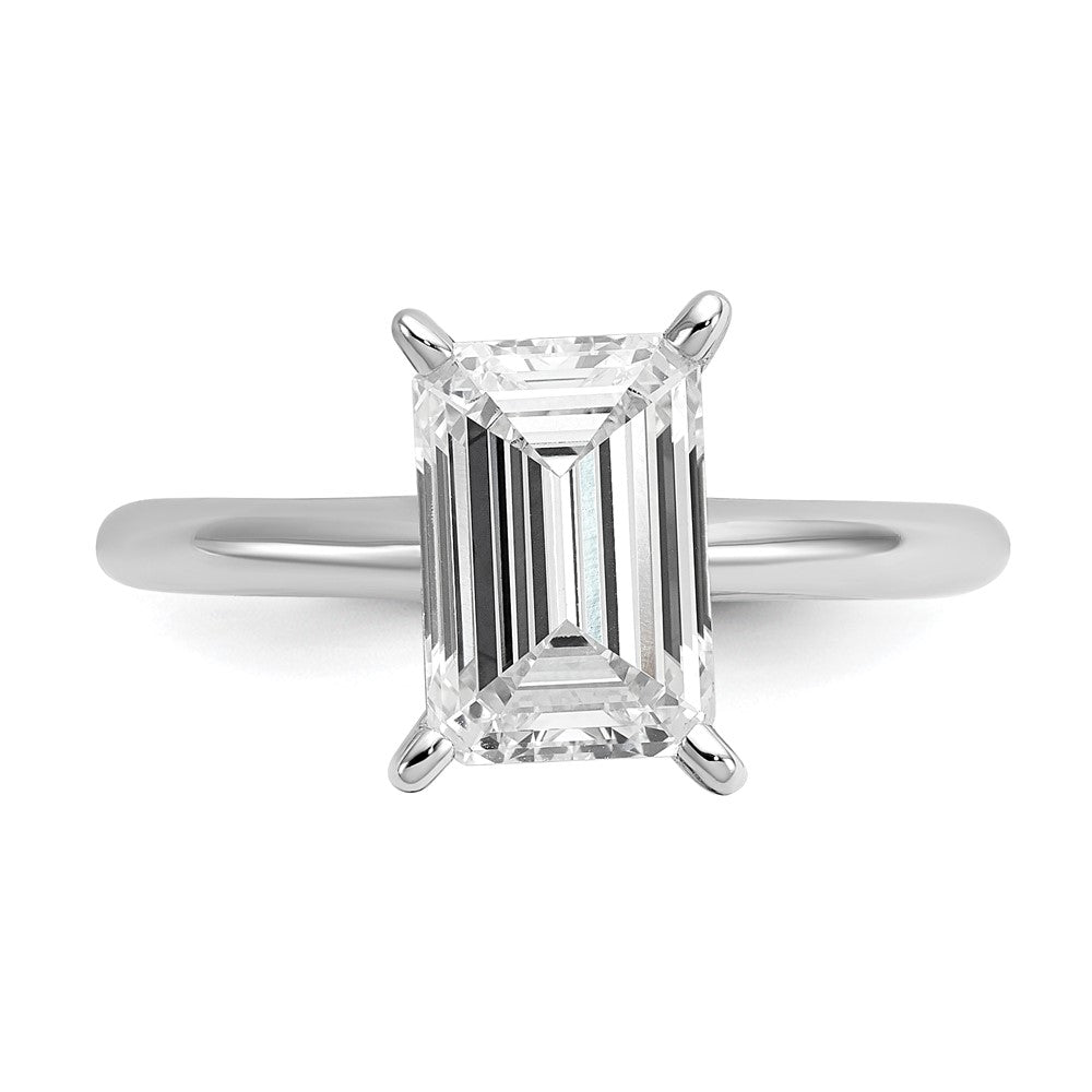 14k White Gold 2 1/2 Ct. Lab Grown Diamond VS/SI+ G+ Emerald Solitare Engagement Ring