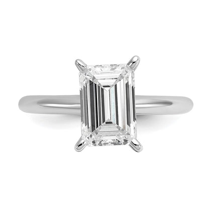 14k White Gold 2 1/2 Ct. Lab Grown Diamond VS/SI+ G+ Emerald Solitare Engagement Ring
