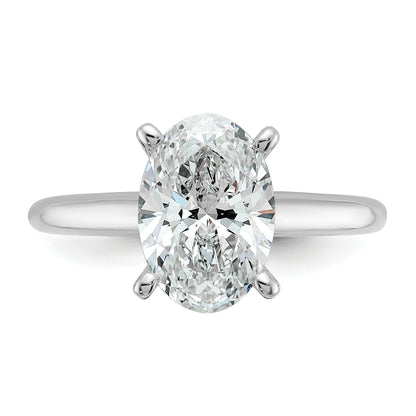 14k White Gold 2 1/2 Ct. Certified Lab Grown Diamond VS/SI+ G+ Oval Solitare Engagement Ring