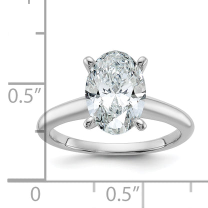 14k White Gold 2 1/2 Ct. Lab Grown Diamond VS/SI+ G+ Oval Solitare Engagement Ring