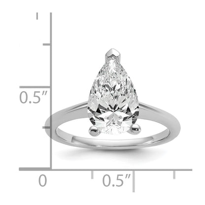 14k White Gold 2 1/2 Ct. Lab Grown Diamond VS/SI+ G+ Pear Solitare Engagement Ring