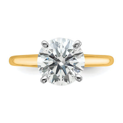 14k Two-tone 2 1/2 Ct. Lab Grown Diamond VS/SI+ G+ Round Solitaire Engagement Ring