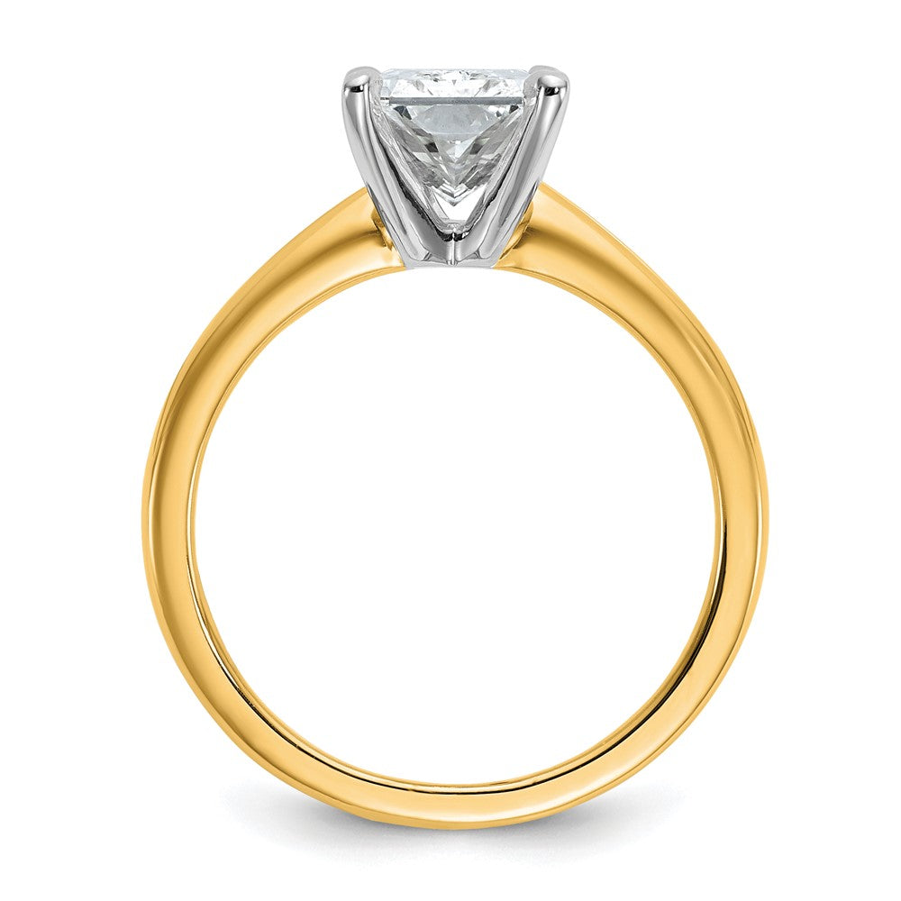 14k Two-tone 2 1/2 Ct. Lab Grown Diamond VS/SI+ G+ Radiant Solitare Engagement Ring