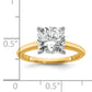 14k Two-tone 3 Ct. Lab Grown Diamond VS/SI+ G+ Cushion Solitare Engagement Ring