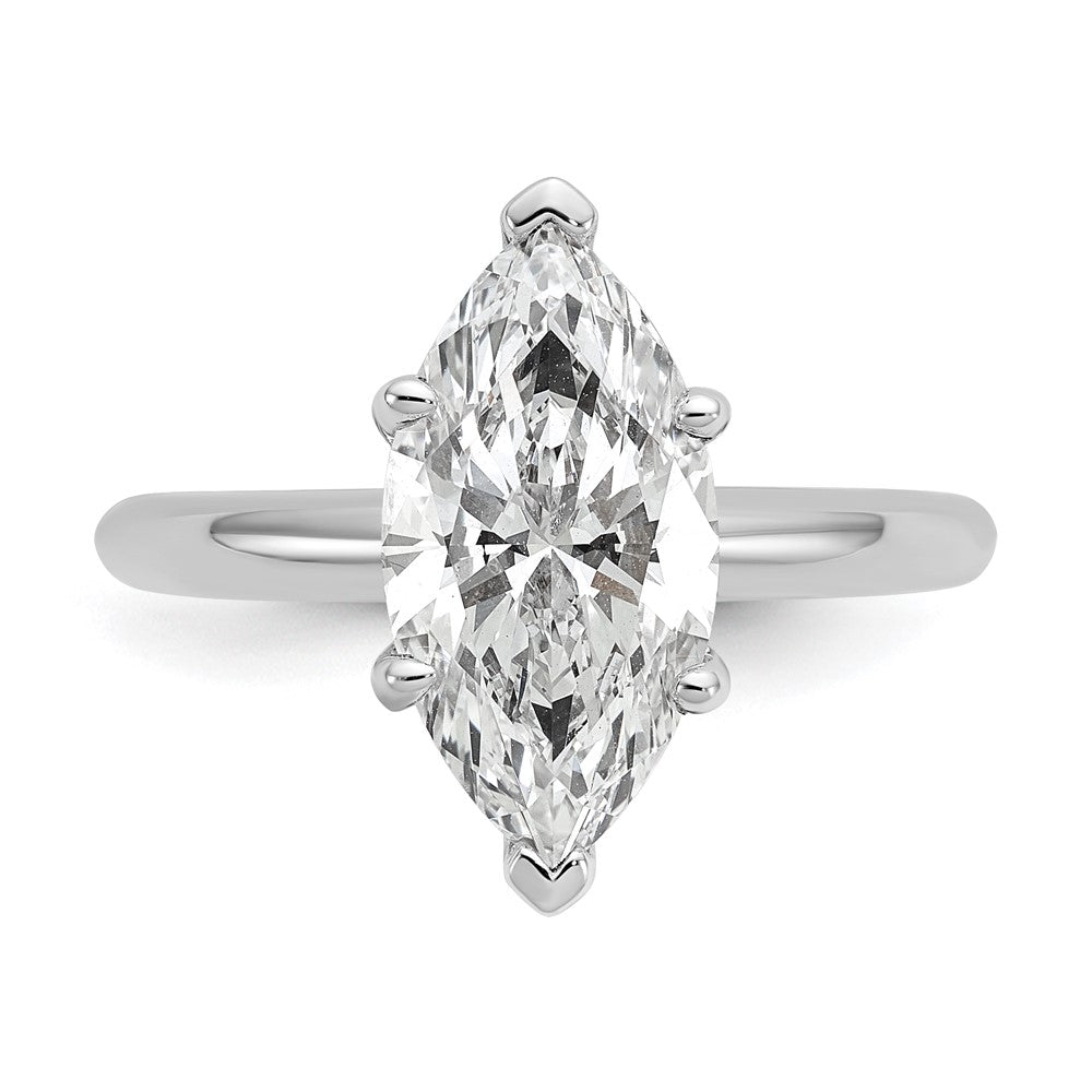 14k White Gold  3 Ct. Certified Lab Grown Diamond VS/SI+ G+ Marquise Solitaire Engagement Ring